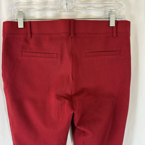 Betabrand Pants Women's Medium Solid Red Pull On Stretch Mid Rise - Picture 8 of 9